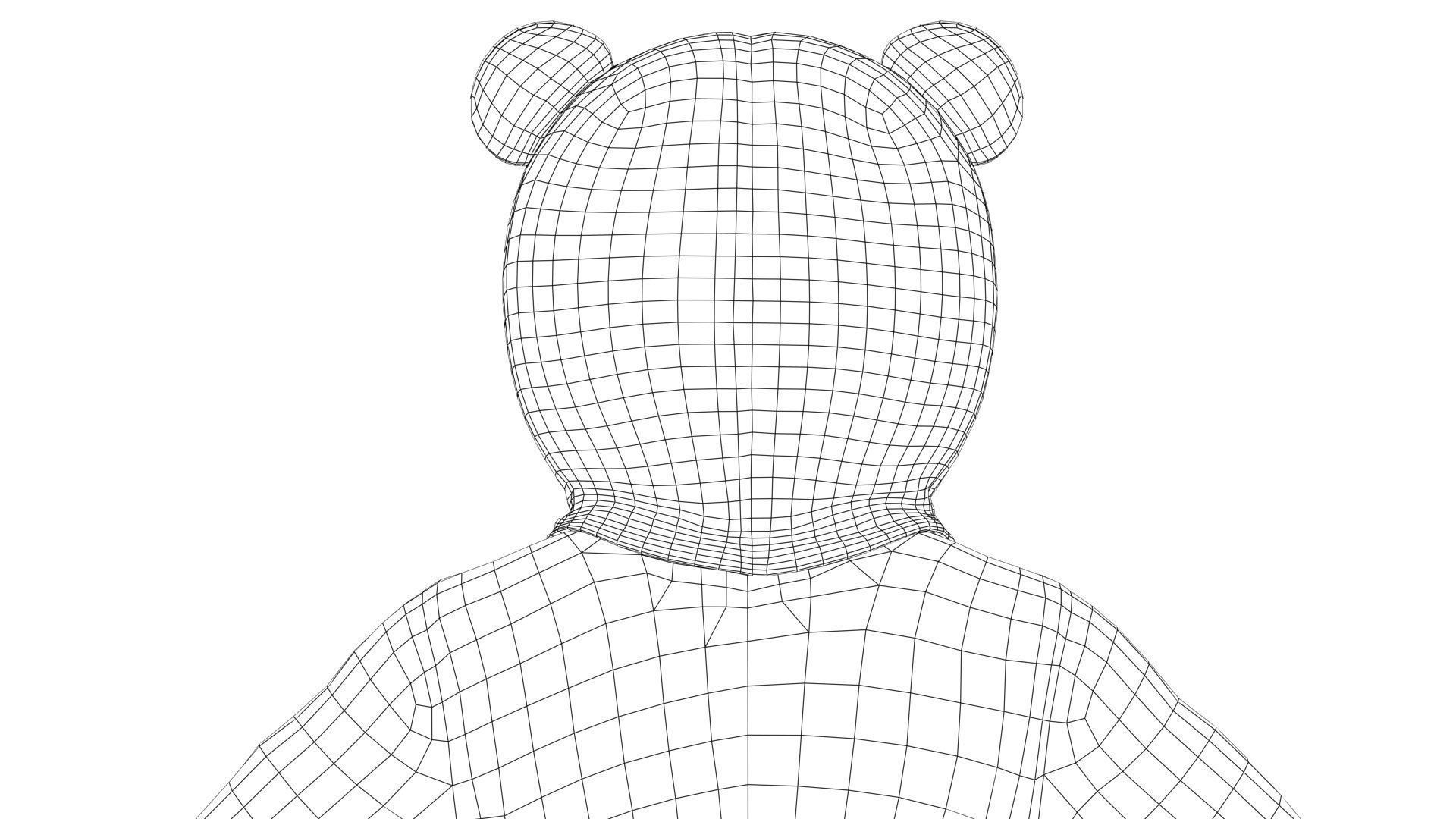 Bear Costume Man Low-poly 3D model_23