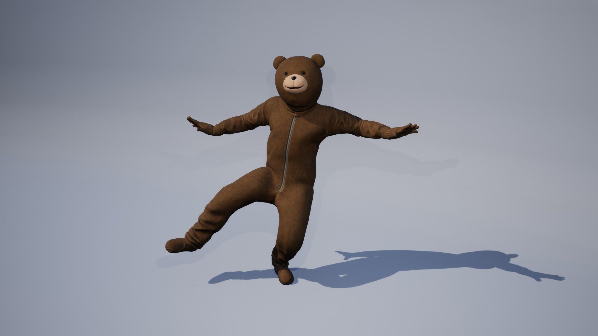 Bear Costume Man Low-poly 3D model_10
