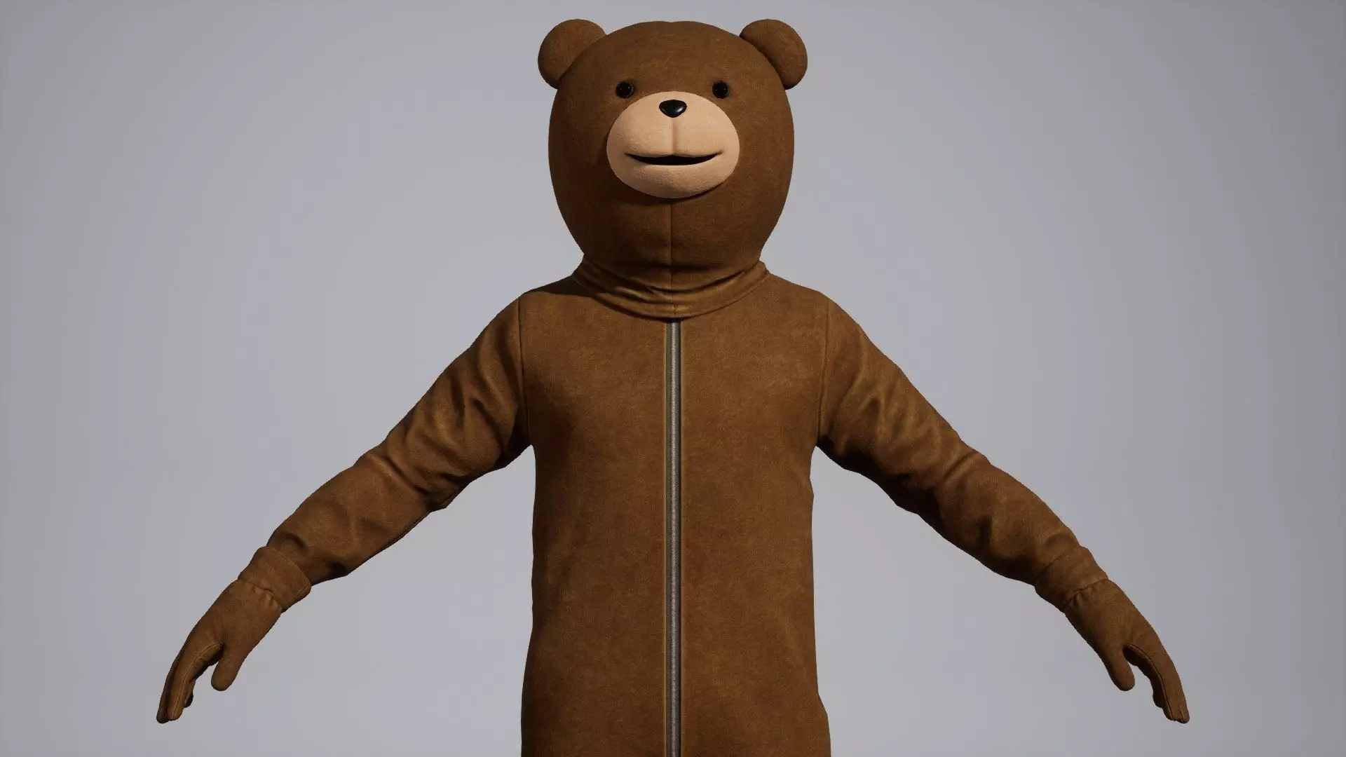 Bear Costume Man Low-poly 3D model_0