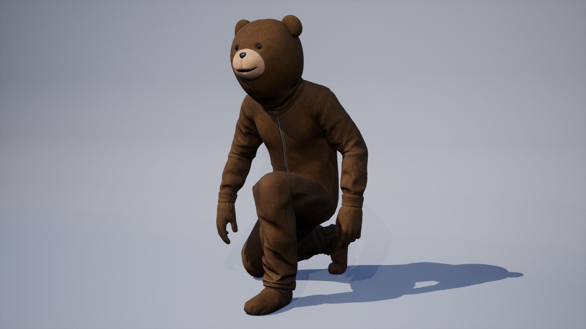 Bear Costume Man Low-poly 3D model_8