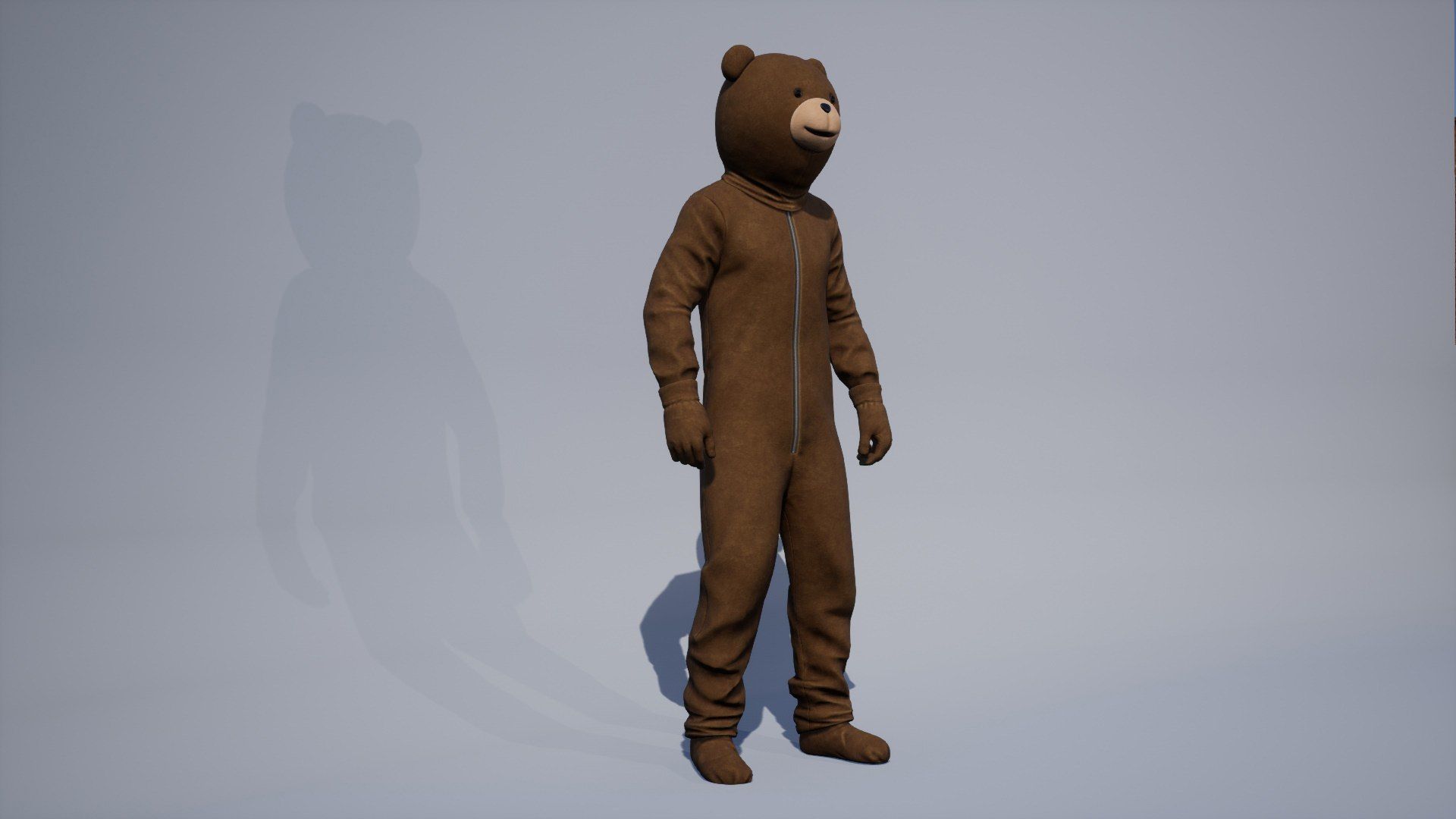 Bear Costume Man Low-poly 3D model_6