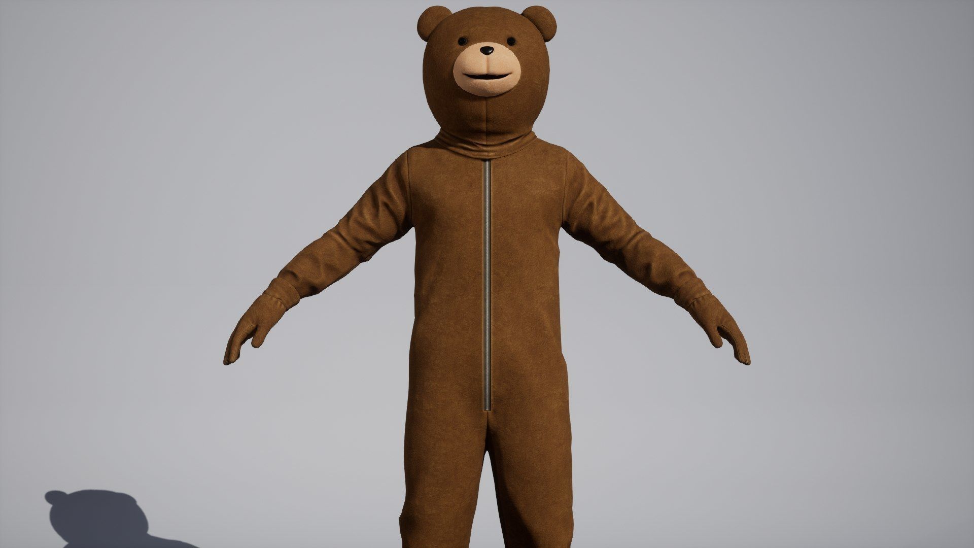 Bear Costume Man Low-poly 3D model_16