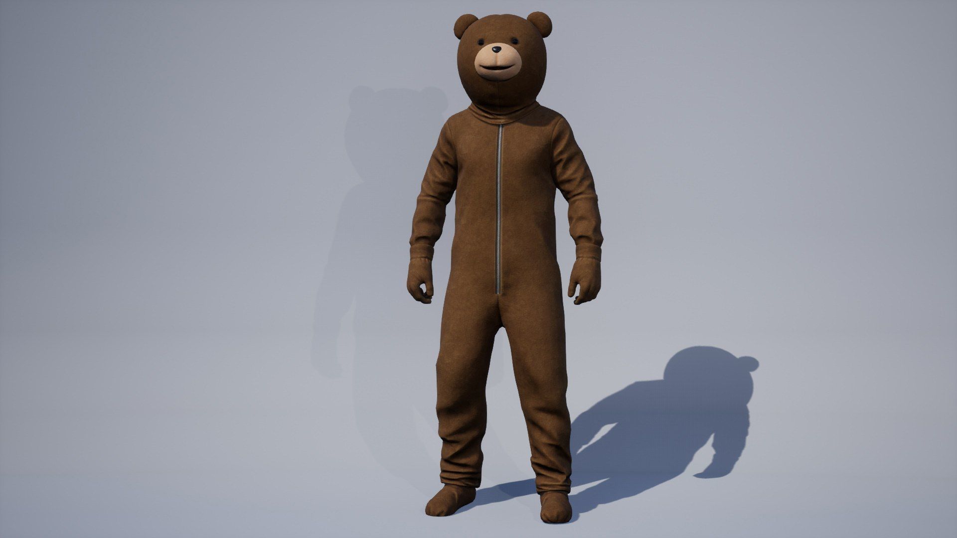 Bear Costume Man Low-poly 3D model_5