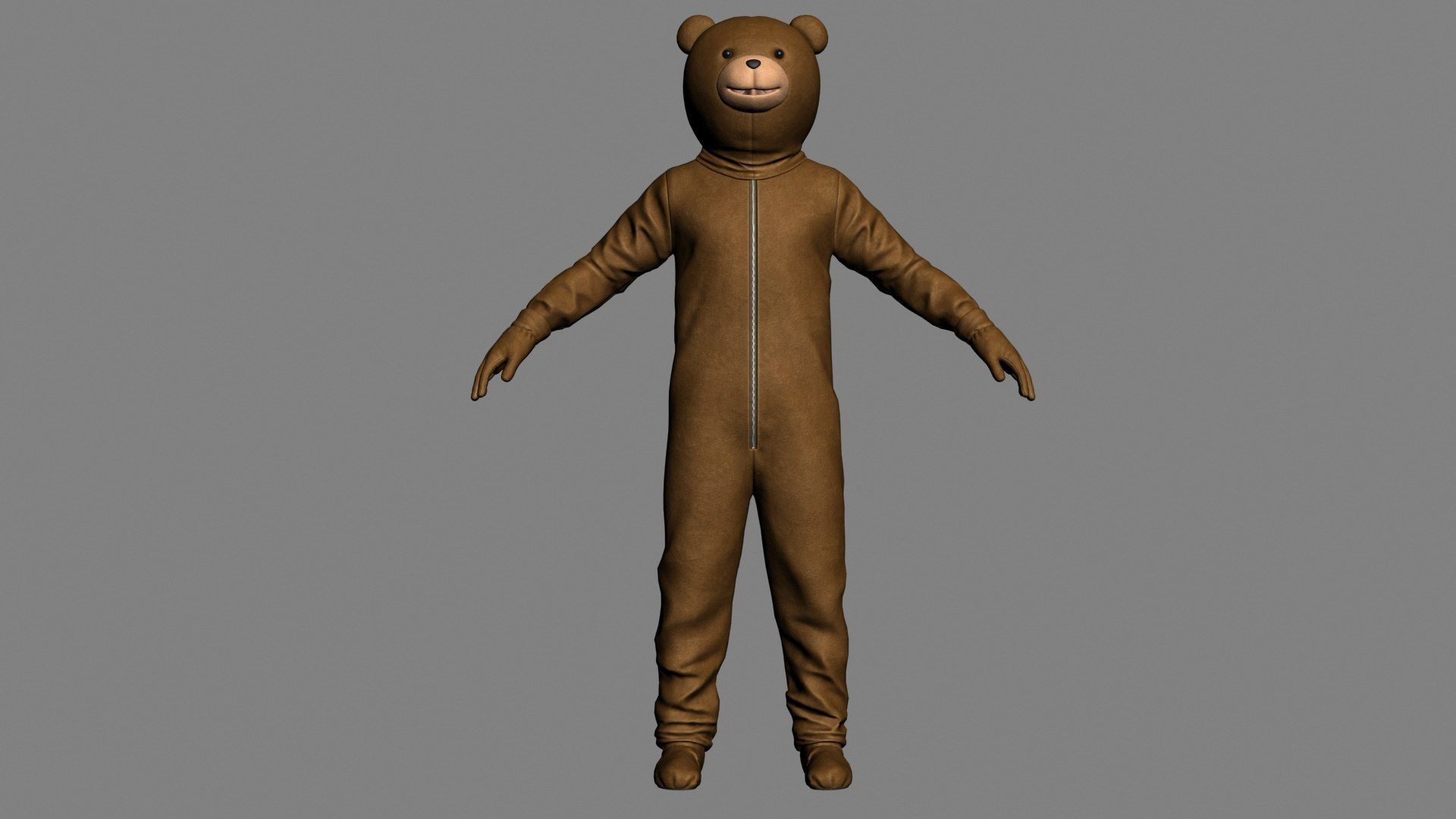 Bear Costume Man Low-poly 3D model_34