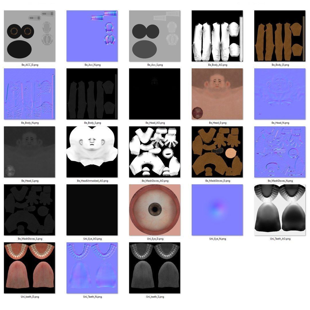 Bear Costume Man Low-poly 3D model_30