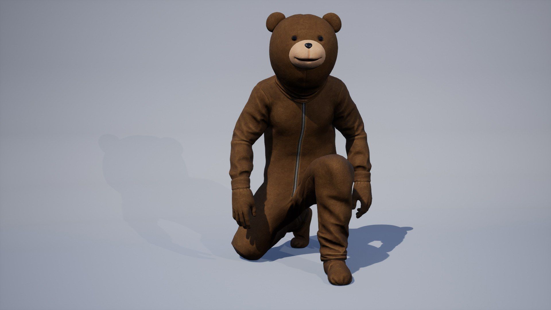 Bear Costume Man Low-poly 3D model_9