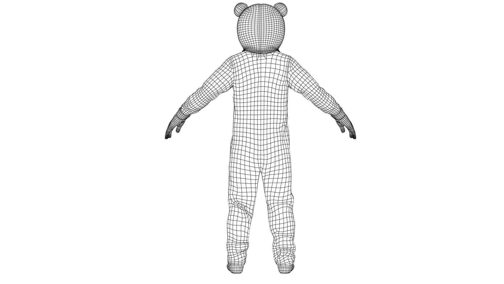 Bear Costume Man Low-poly 3D model_21