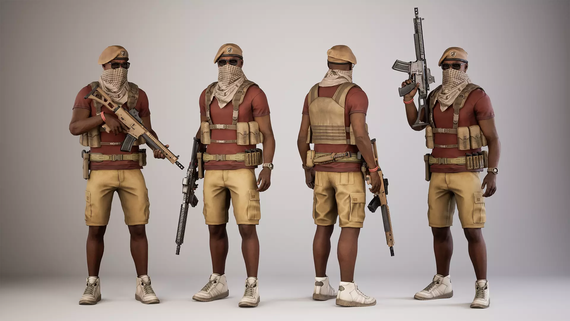 Casual Soldier 26 Low-poly 3D model_0