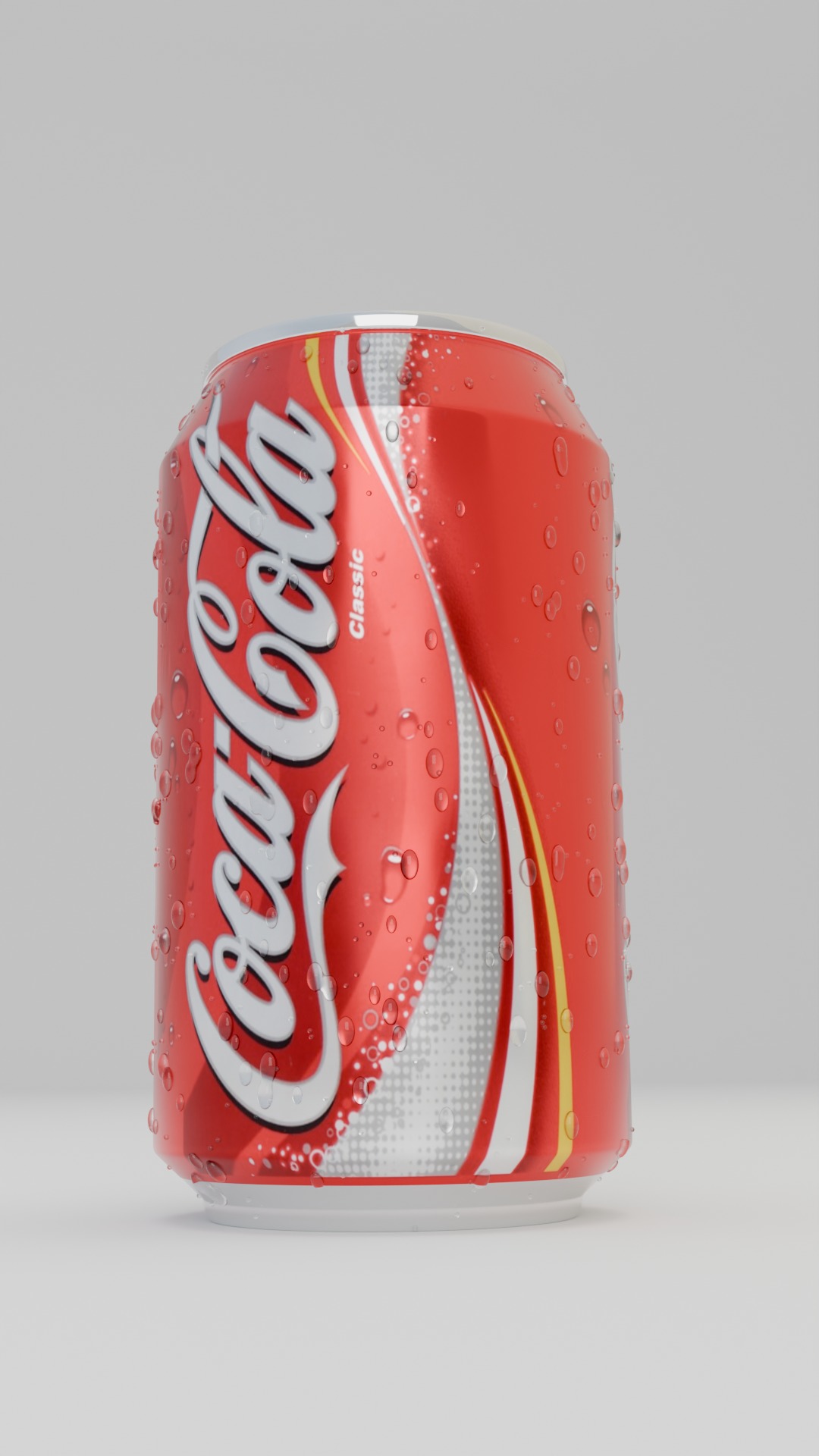 Coca-Cola can with water drops Free 3D model_4