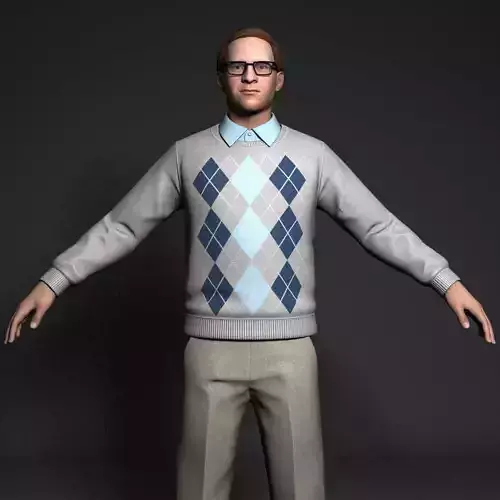 Smart Casual Middle Age Man Low-poly 3D model