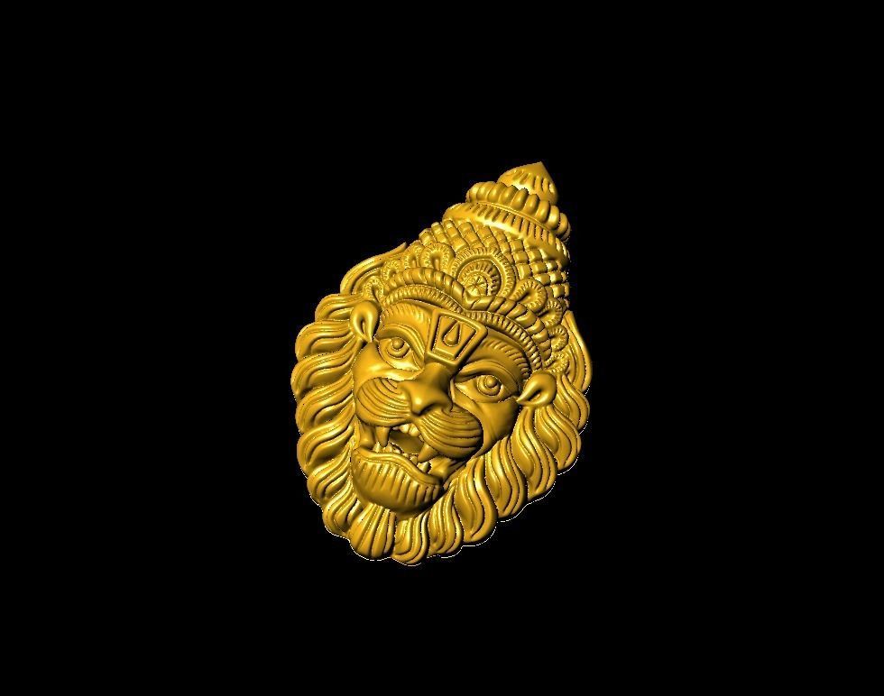 Nara sima face murti satatue 3D print model_10