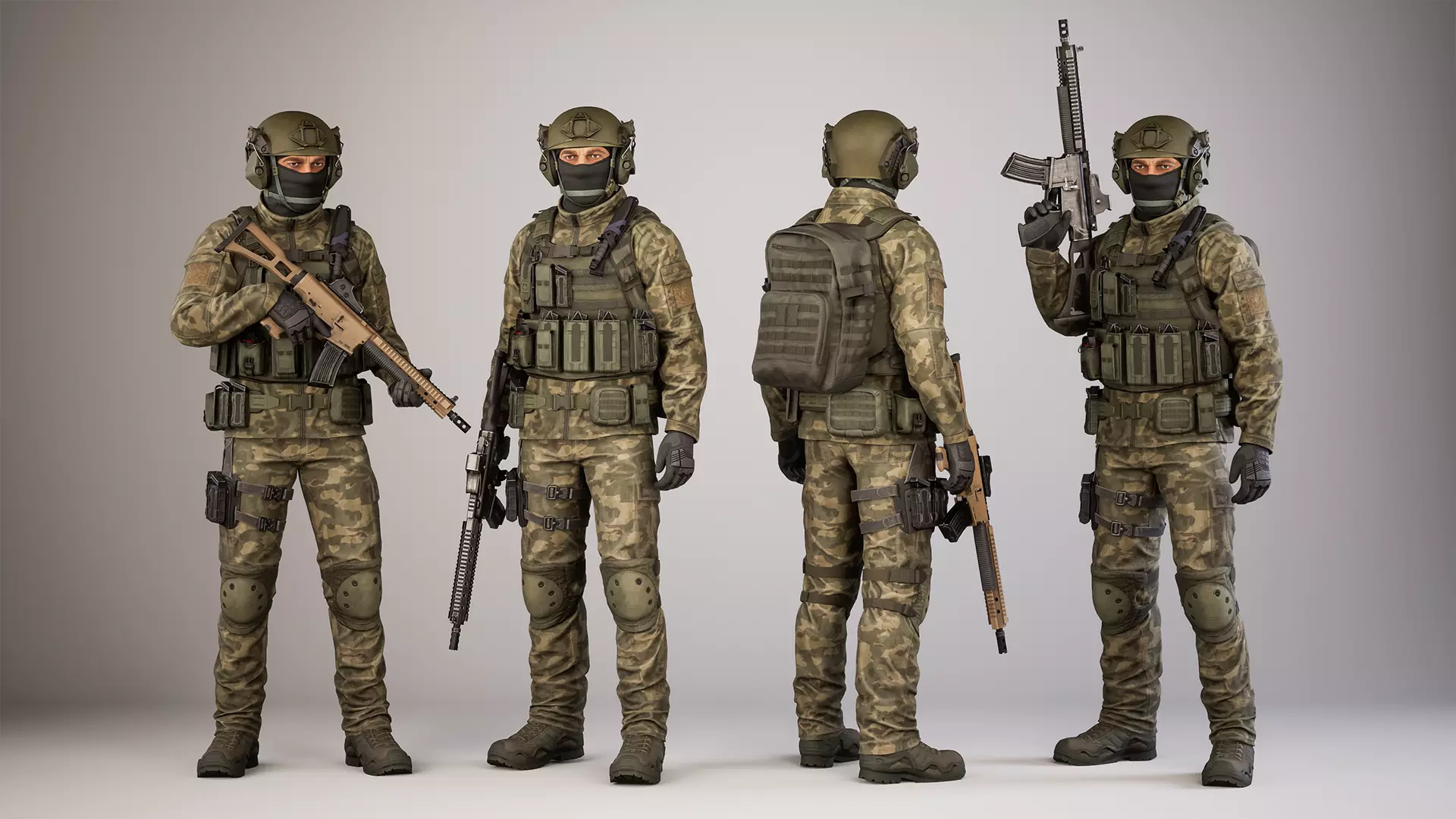 Casual Soldier 27 Low-poly 3D model_0