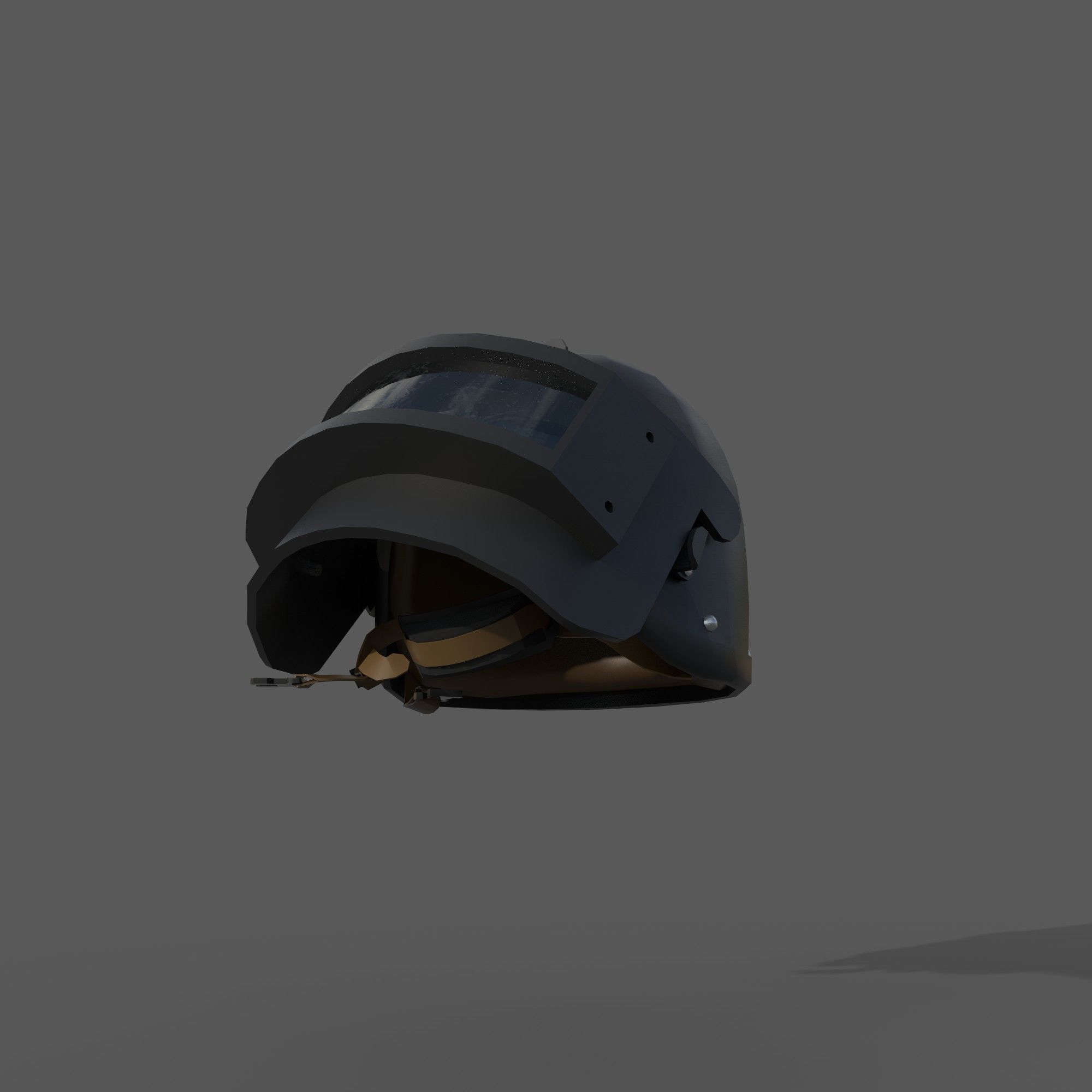 Combat Helmet Low-poly 3D model_3