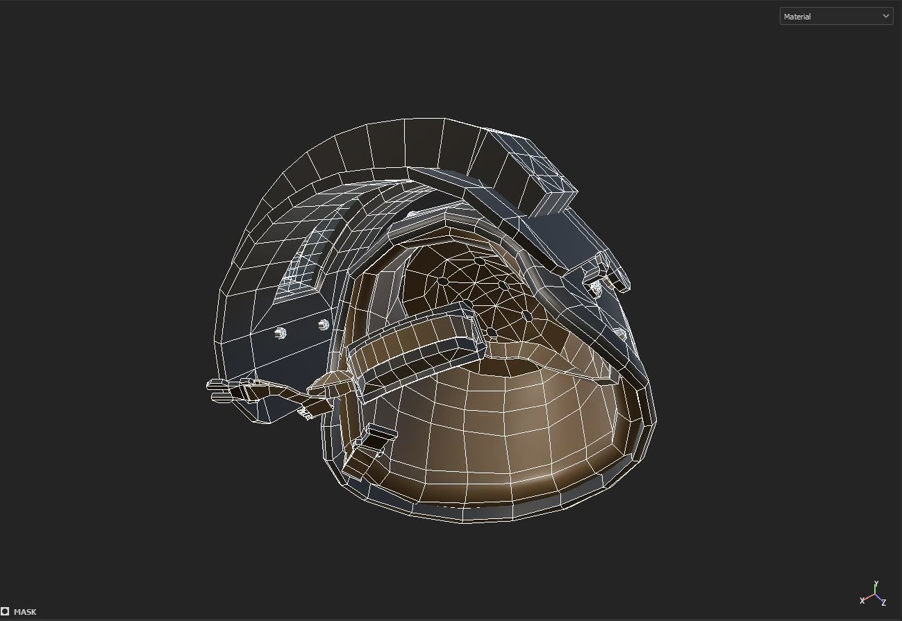 Combat Helmet Low-poly 3D model_8