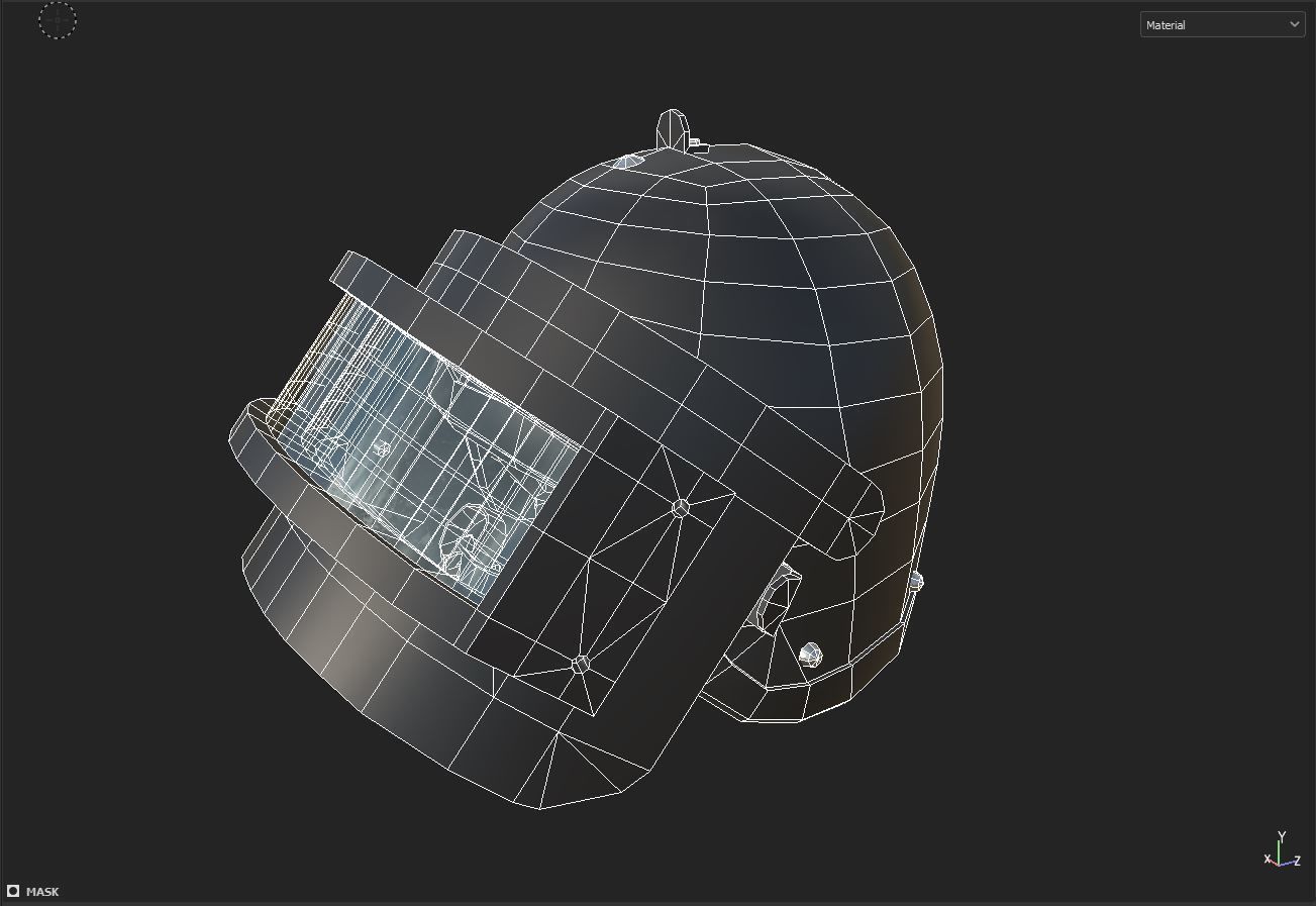 Combat Helmet Low-poly 3D model_6