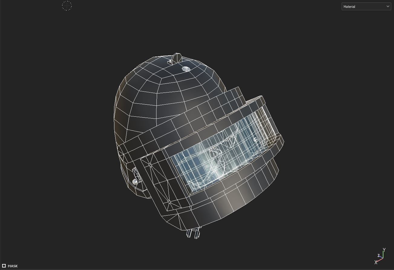 Combat Helmet Low-poly 3D model_5