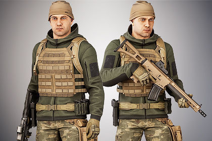 Casual Soldier 28 Low-poly 3D model_6