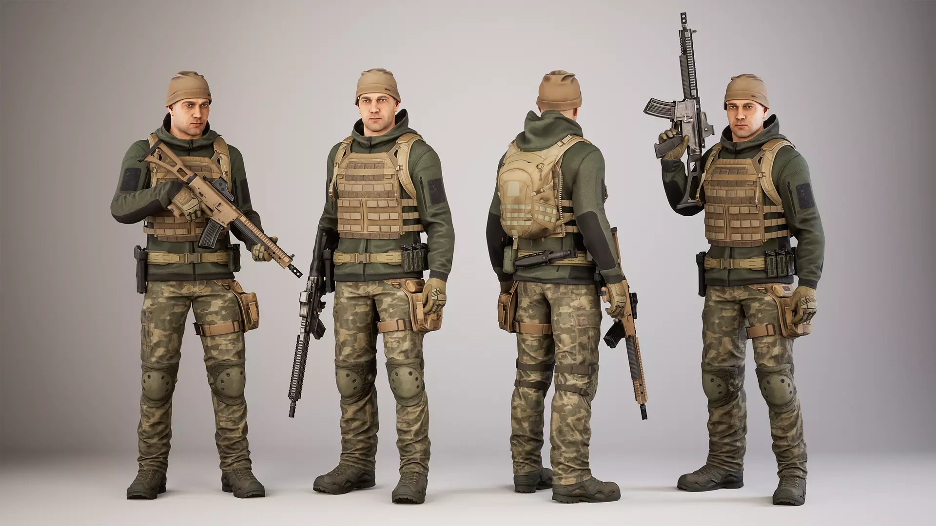 Casual Soldier 28 Low-poly 3D model_0