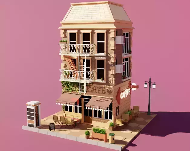 Low Poly Apartment 3D model