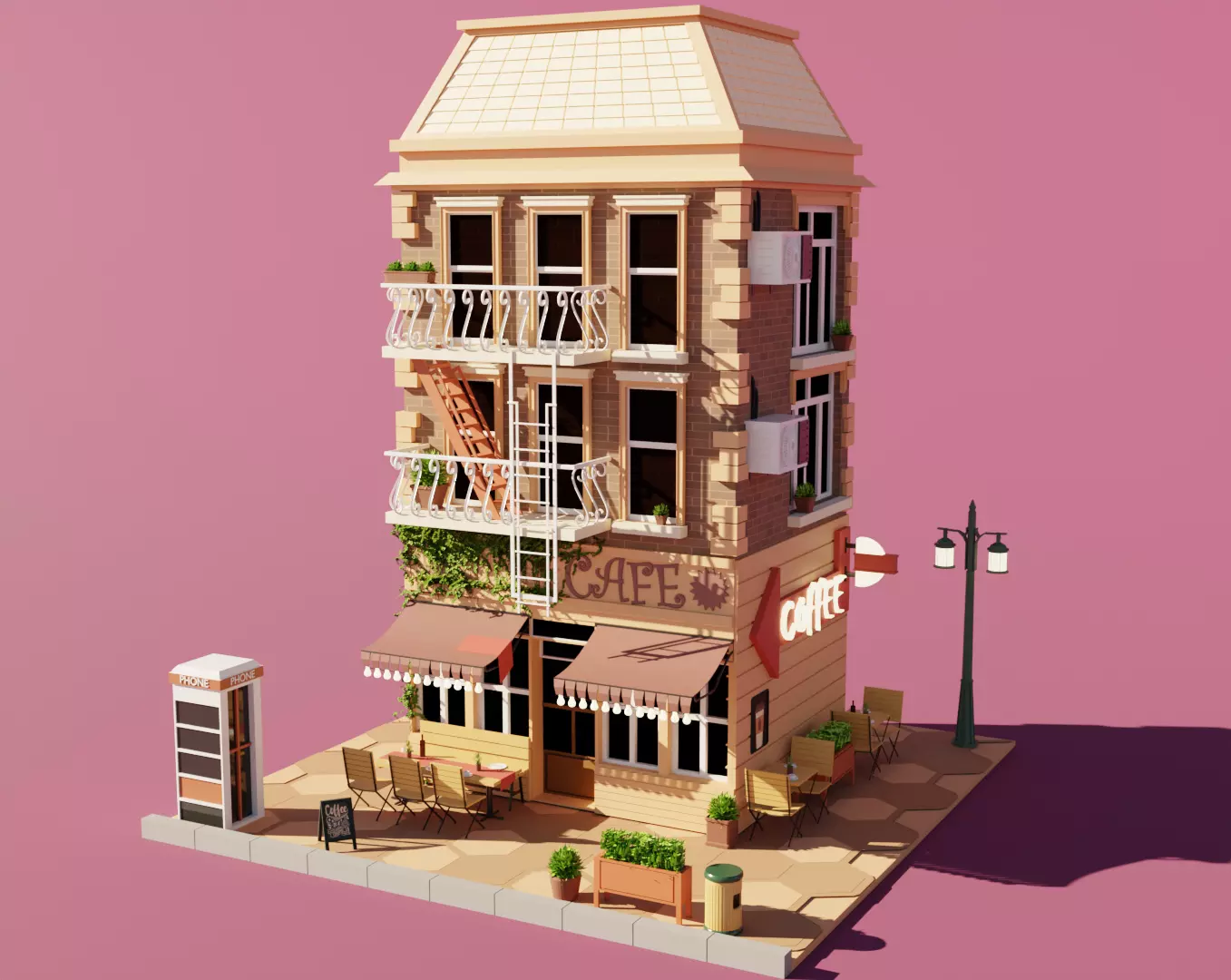 Low Poly Apartment 3D model_0