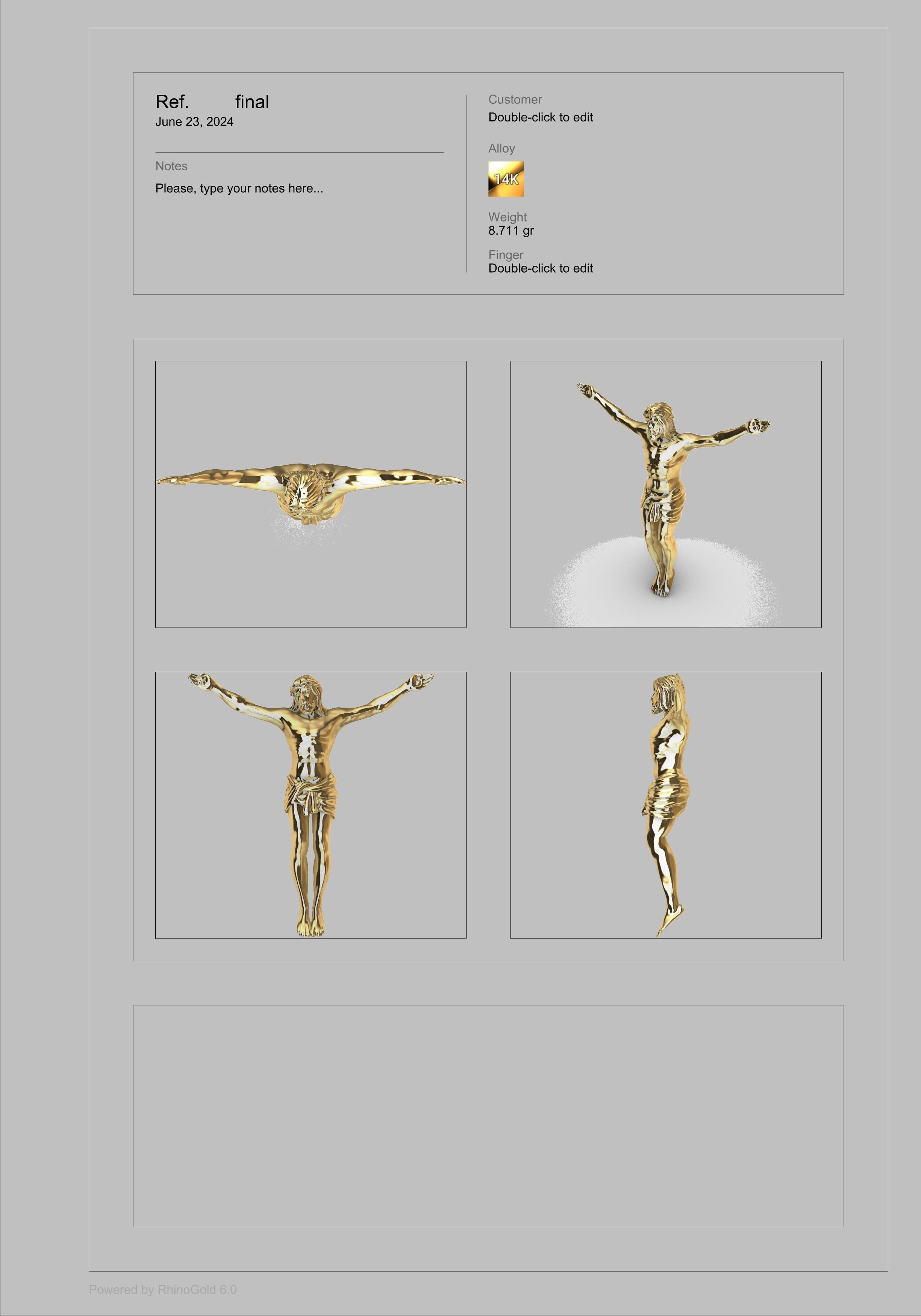 Jesus Christ Crucifix Crucifixion Jewelry pendant 3D print model_11