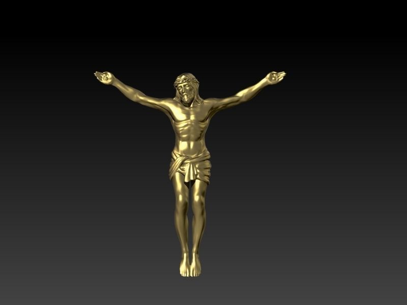 Jesus Christ Crucifix Crucifixion Jewelry pendant 3D print model_4