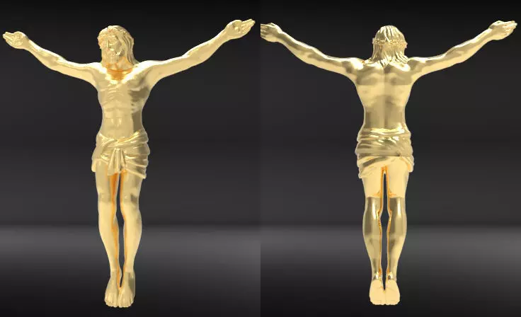 Jesus Christ Crucifix Crucifixion Jewelry pendant 3D print model_0