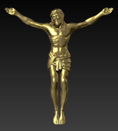Jesus Christ Crucifix Crucifixion Jewelry pendant 3D print model_1