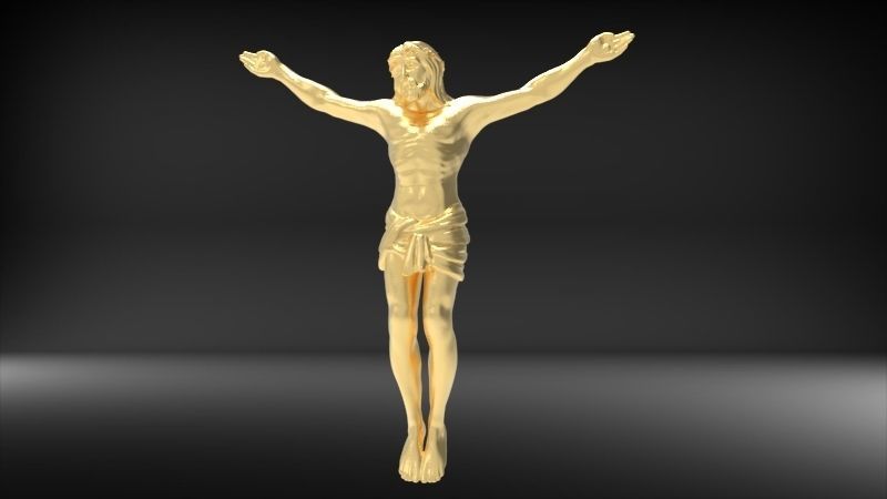 Jesus Christ Crucifix Crucifixion Jewelry pendant 3D print model_24