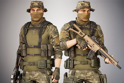 Casual Soldier 29 Low-poly 3D model_6