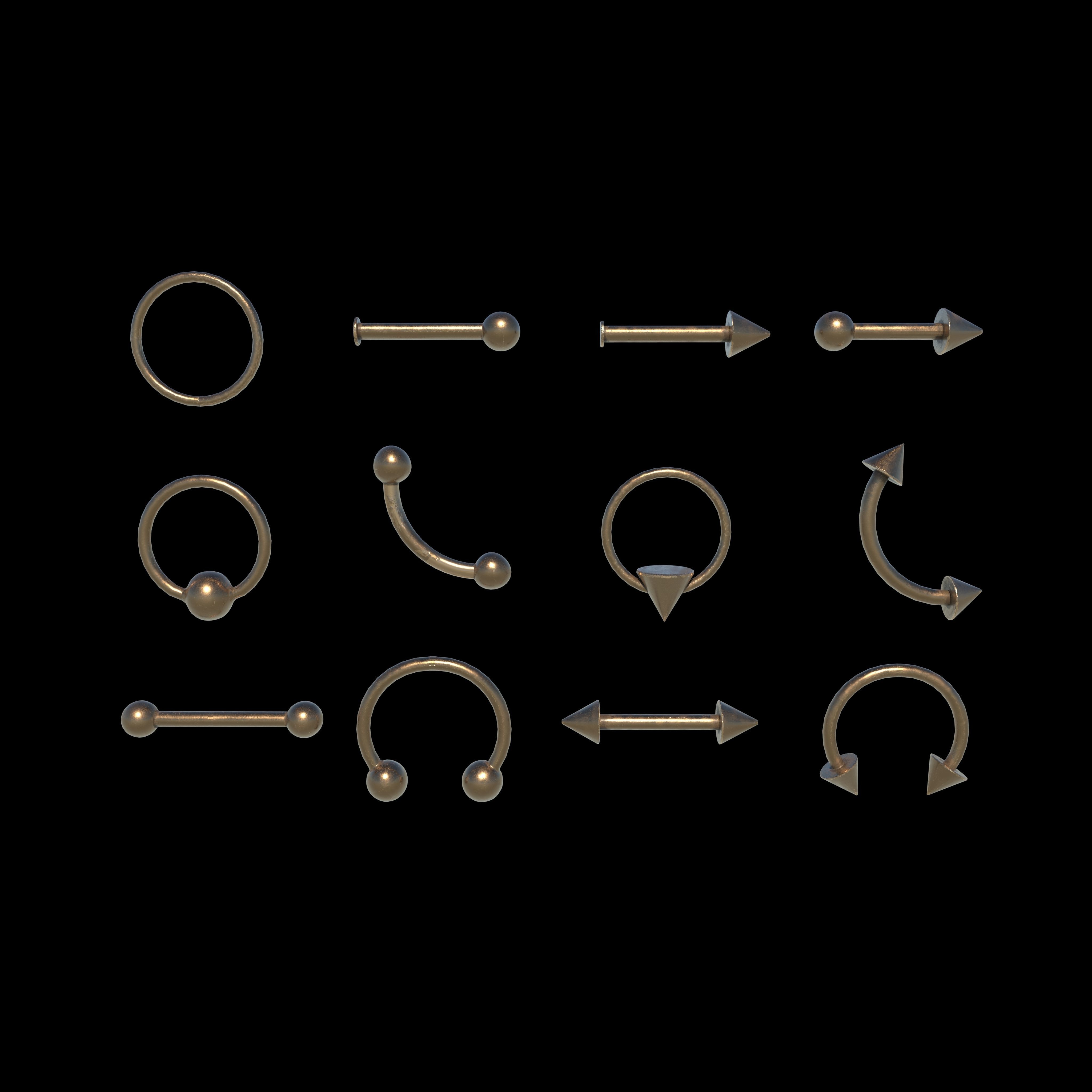 Piercings Pack 3D model_6
