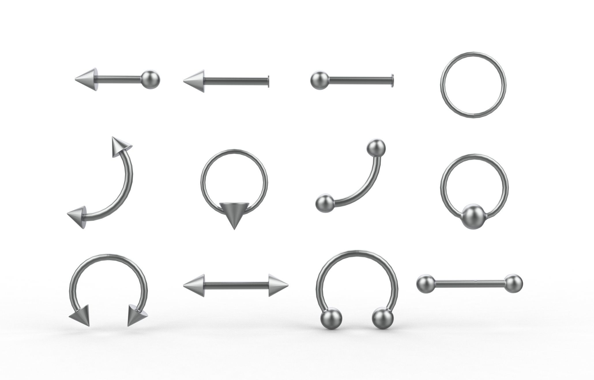 Piercings Pack 3D model_7