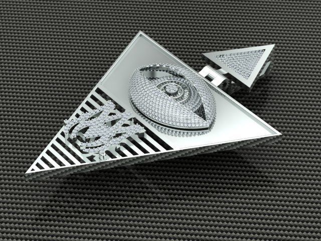 Illuminati Custom Pendant 3D print model_1