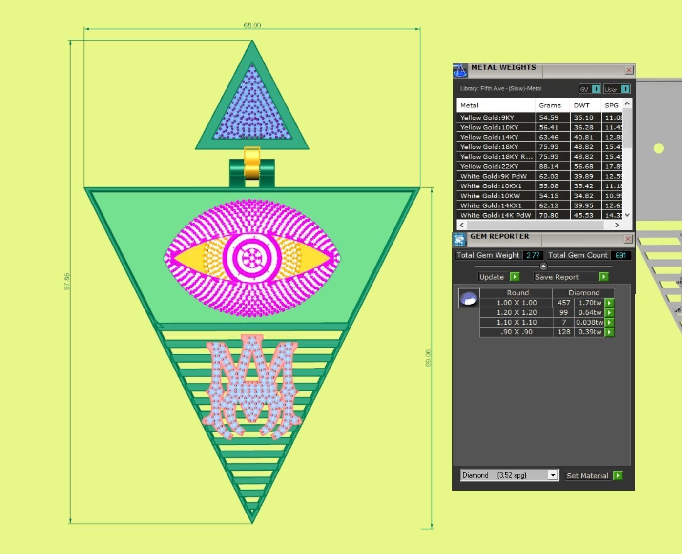 Illuminati Custom Pendant 3D print model_3