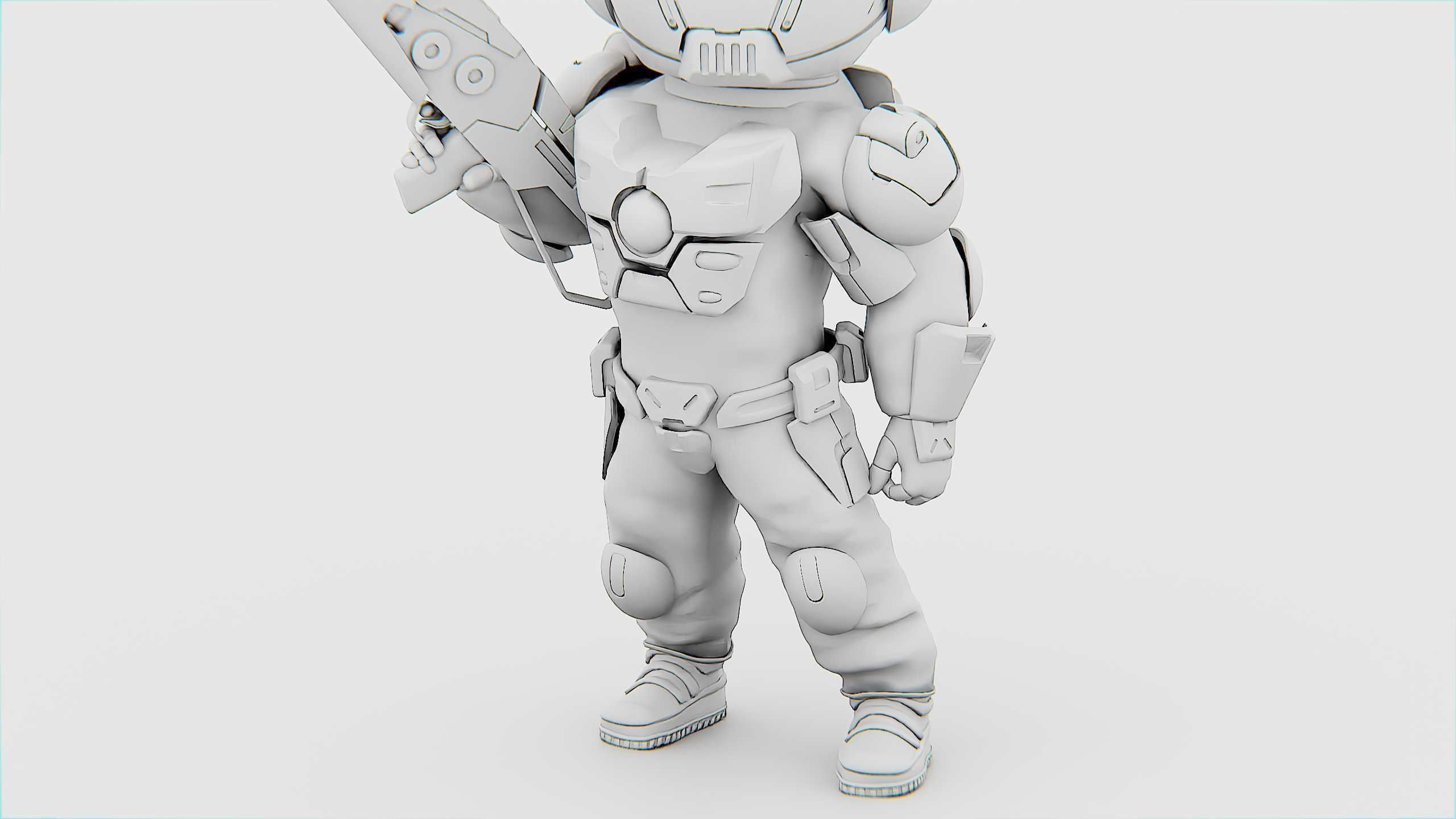 CYBER SOLDIER XC-900 Rigged for Unreal Engine - Unity - MIXAMO 3D model_35