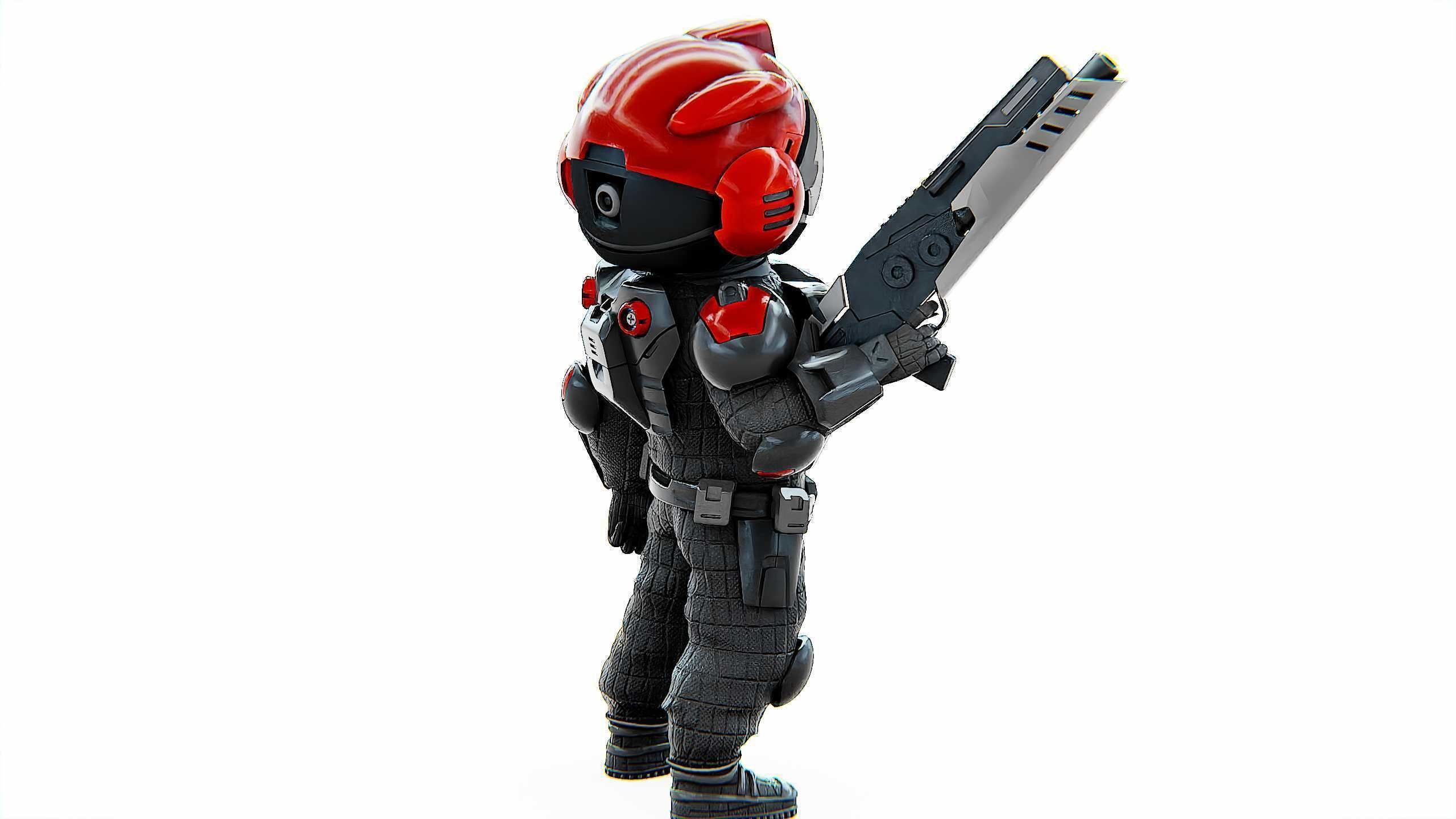 CYBER SOLDIER XC-900 Rigged for Unreal Engine - Unity - MIXAMO 3D model_8