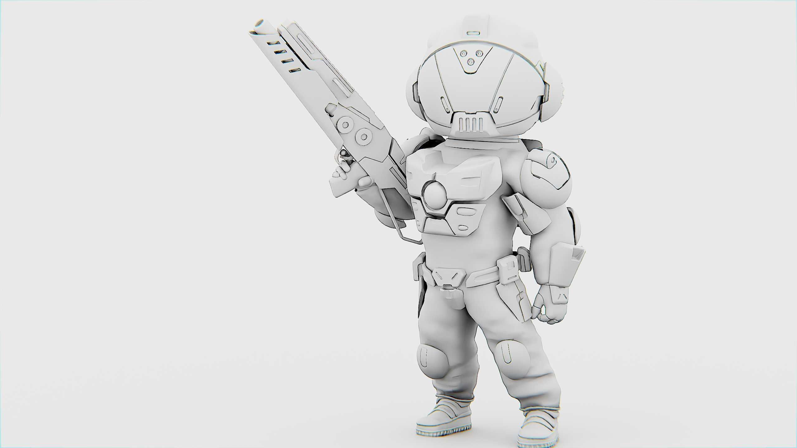 CYBER SOLDIER XC-900 Rigged for Unreal Engine - Unity - MIXAMO 3D model_32
