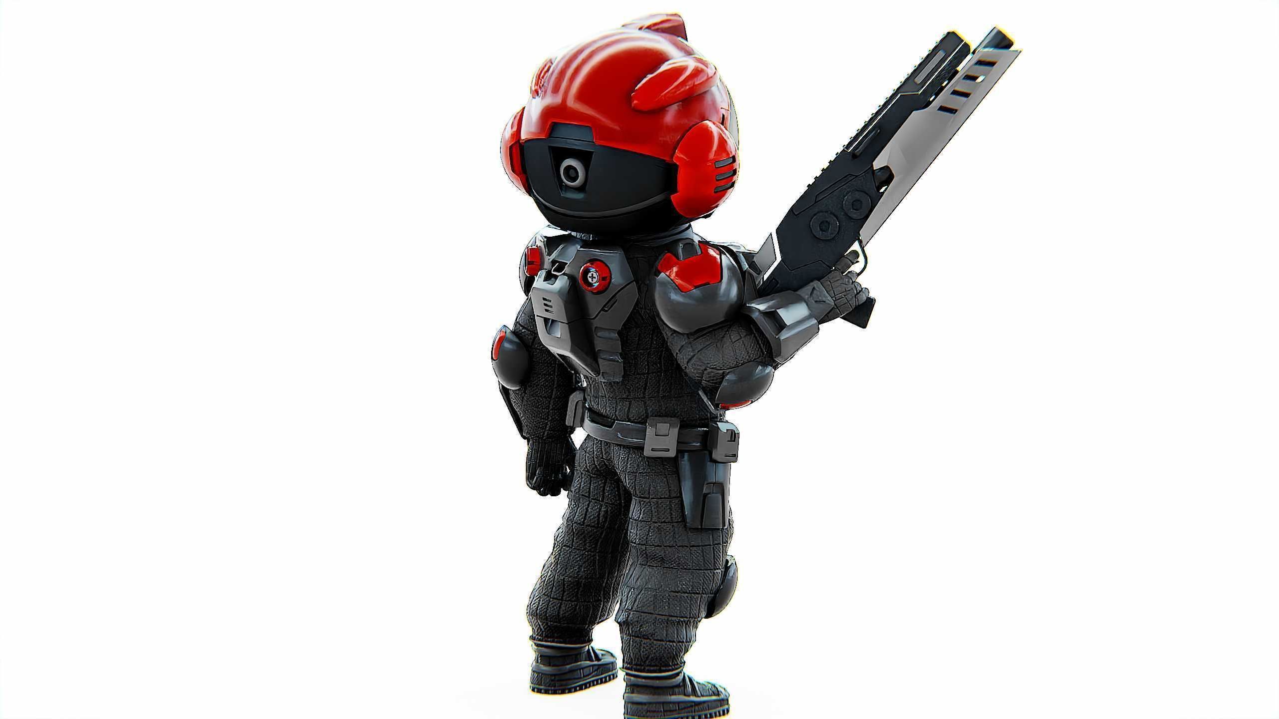 CYBER SOLDIER XC-900 Rigged for Unreal Engine - Unity - MIXAMO 3D model_9