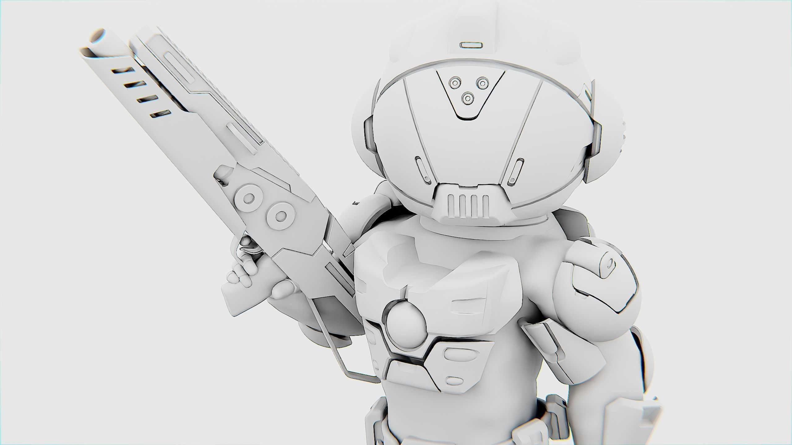 CYBER SOLDIER XC-900 Rigged for Unreal Engine - Unity - MIXAMO 3D model_34