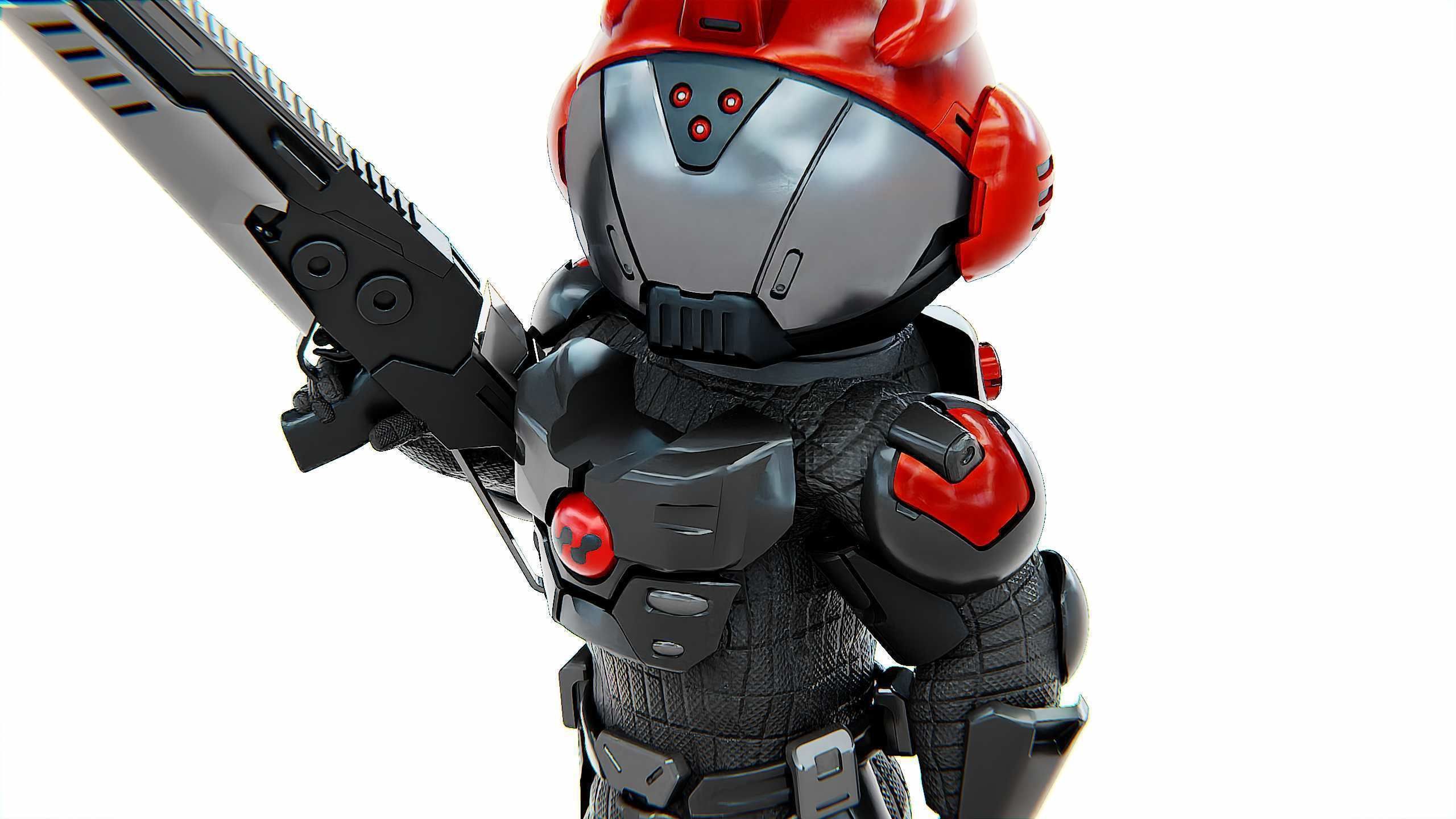 CYBER SOLDIER XC-900 Rigged for Unreal Engine - Unity - MIXAMO 3D model_28