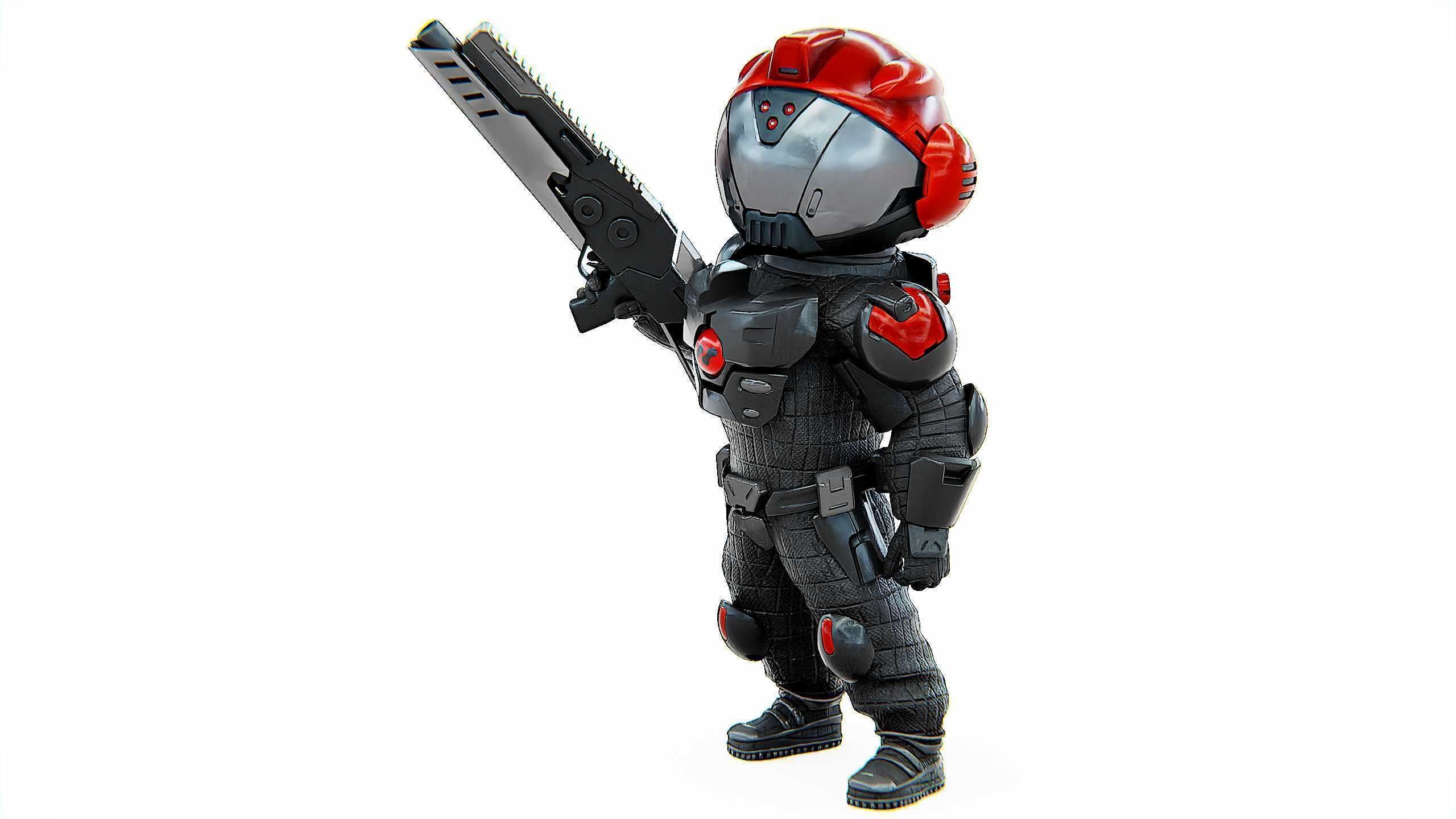 CYBER SOLDIER XC-900 Rigged for Unreal Engine - Unity - MIXAMO 3D model_21