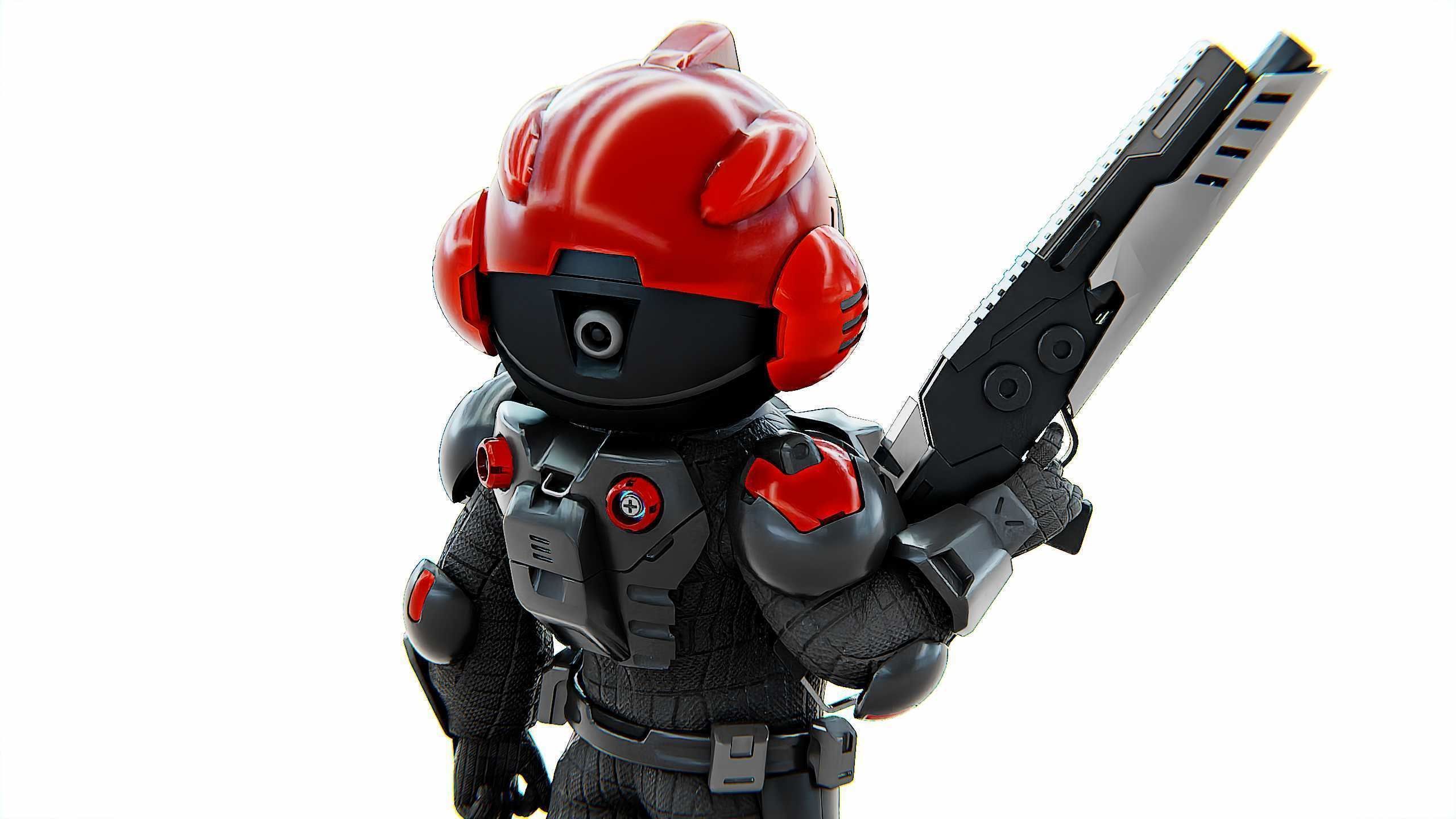 CYBER SOLDIER XC-900 Rigged for Unreal Engine - Unity - MIXAMO 3D model_25