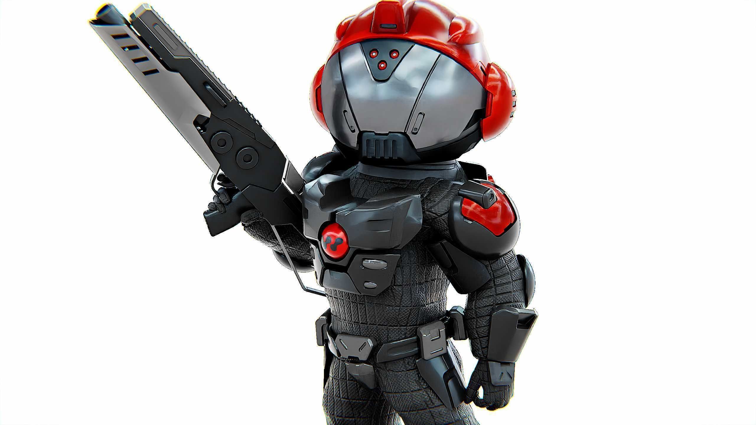 CYBER SOLDIER XC-900 Rigged for Unreal Engine - Unity - MIXAMO 3D model_22