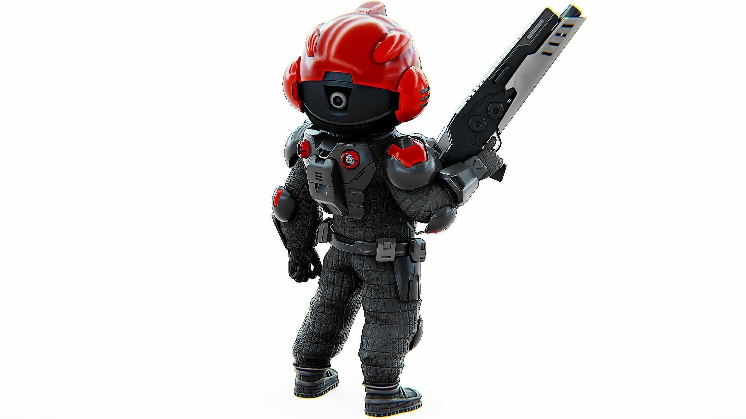 CYBER SOLDIER XC-900 Rigged for Unreal Engine - Unity - MIXAMO 3D model_10