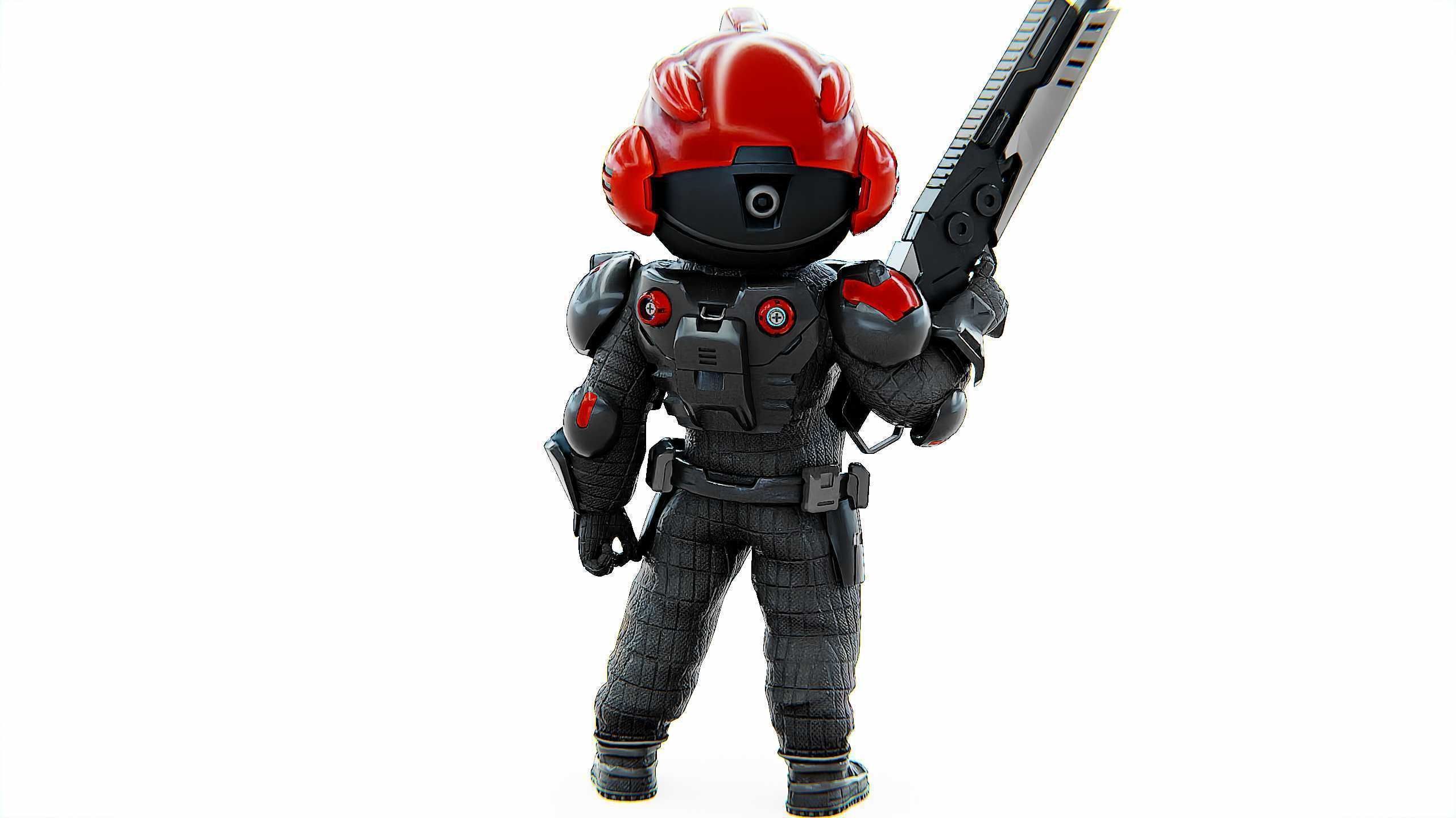 CYBER SOLDIER XC-900 Rigged for Unreal Engine - Unity - MIXAMO 3D model_12