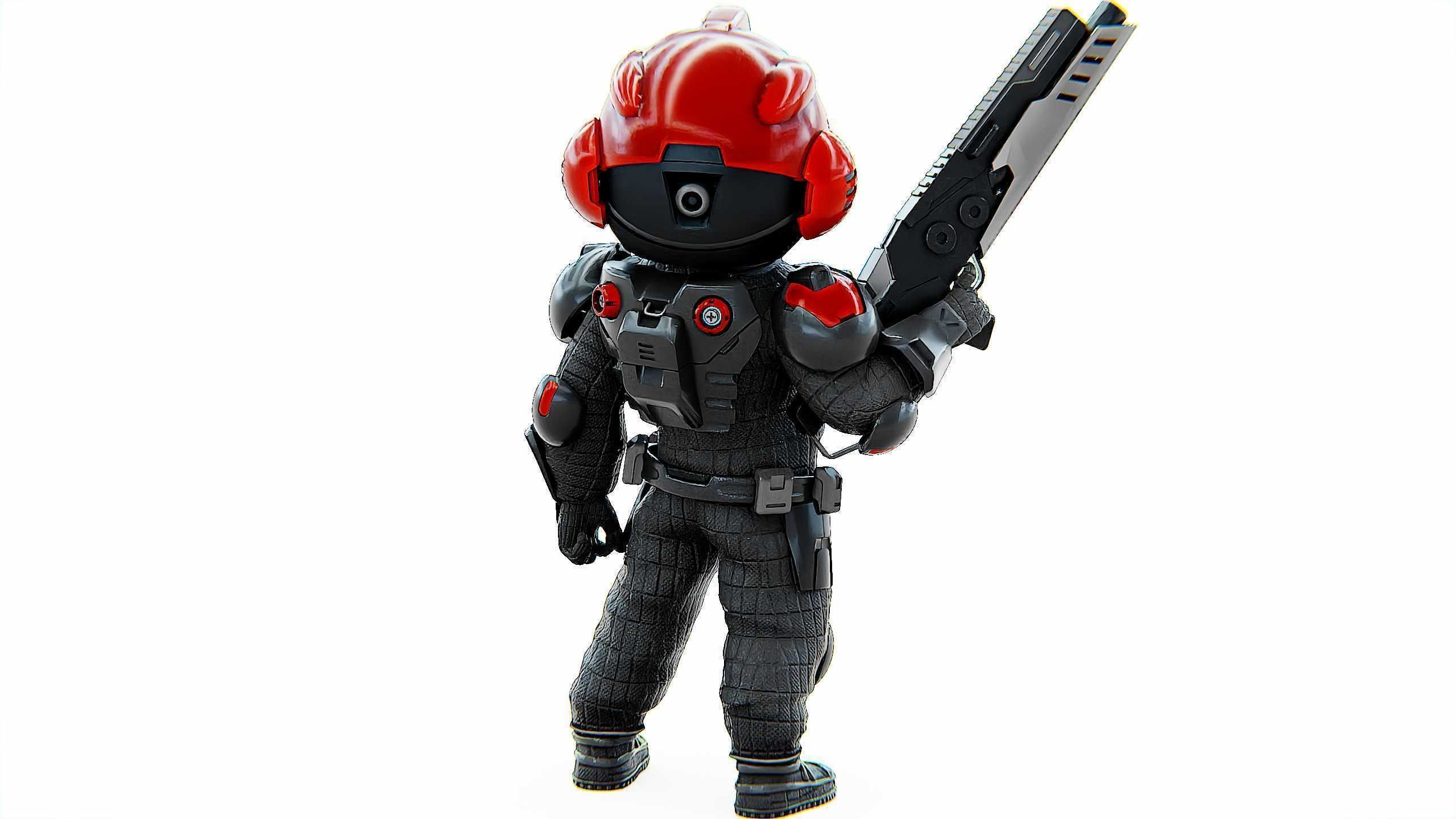 CYBER SOLDIER XC-900 Rigged for Unreal Engine - Unity - MIXAMO 3D model_11