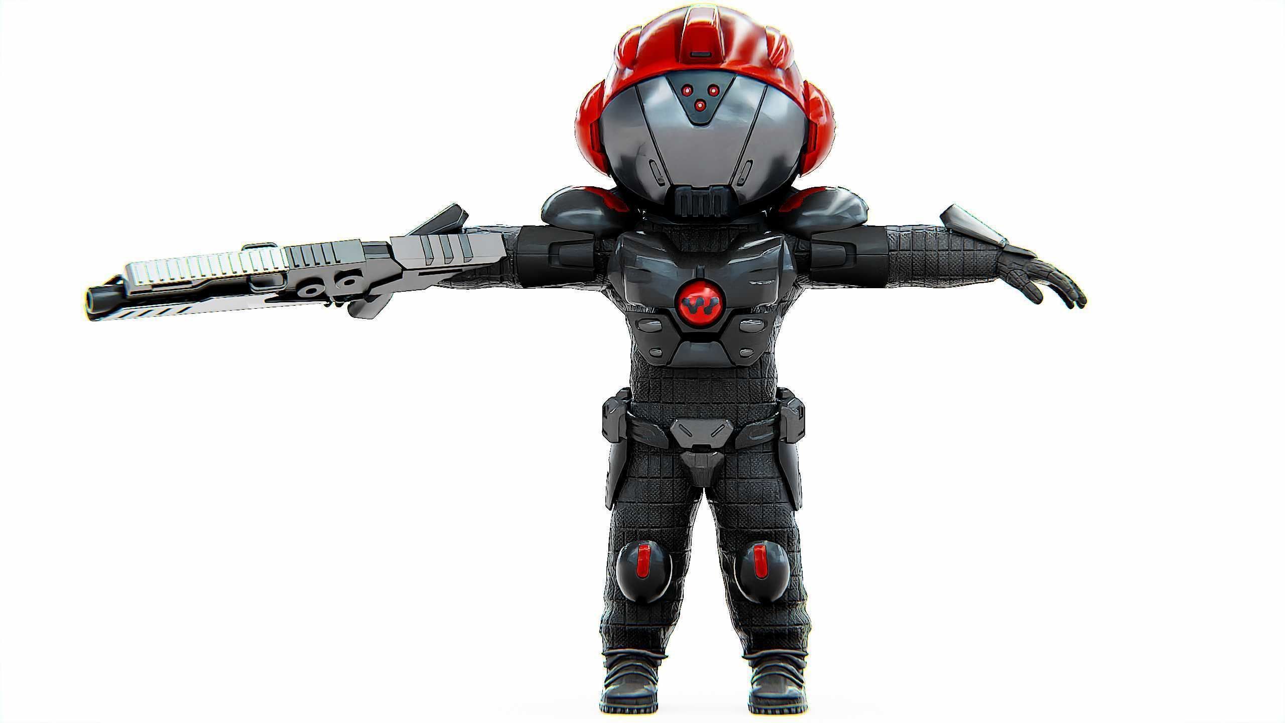 CYBER SOLDIER XC-900 Rigged for Unreal Engine - Unity - MIXAMO 3D model_30