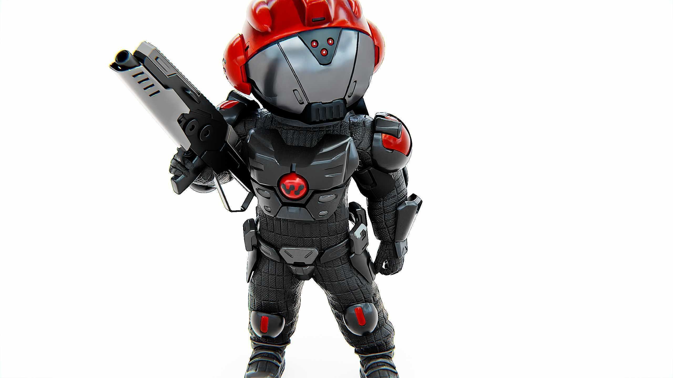 CYBER SOLDIER XC-900 Rigged for Unreal Engine - Unity - MIXAMO 3D model_29