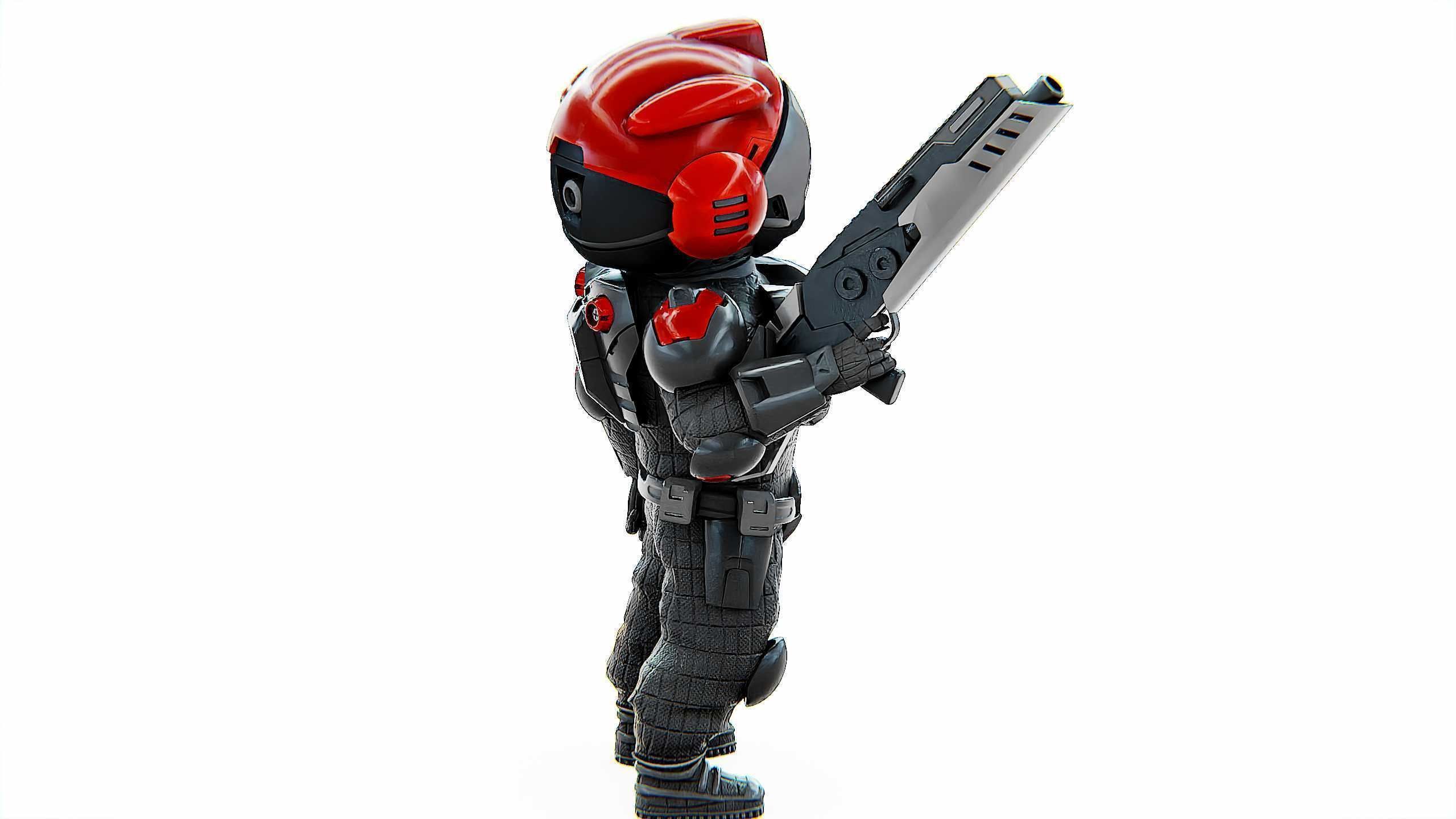 CYBER SOLDIER XC-900 Rigged for Unreal Engine - Unity - MIXAMO 3D model_7