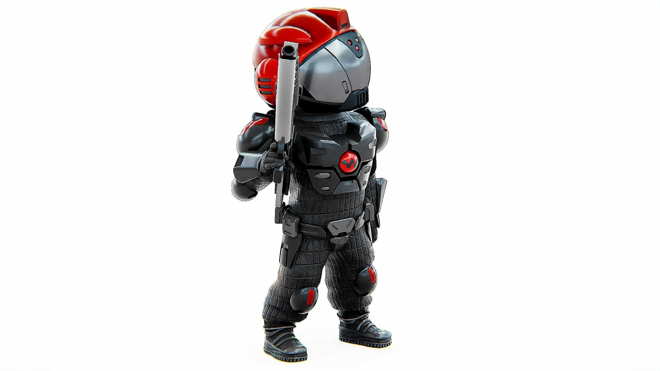 CYBER SOLDIER XC-900 Rigged for Unreal Engine - Unity - MIXAMO 3D model_3